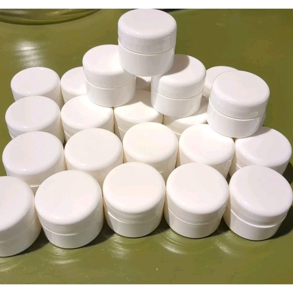Lot 24 White Lip Balm Empty Containers + Sealing 0.25 oz For Craft Homemade